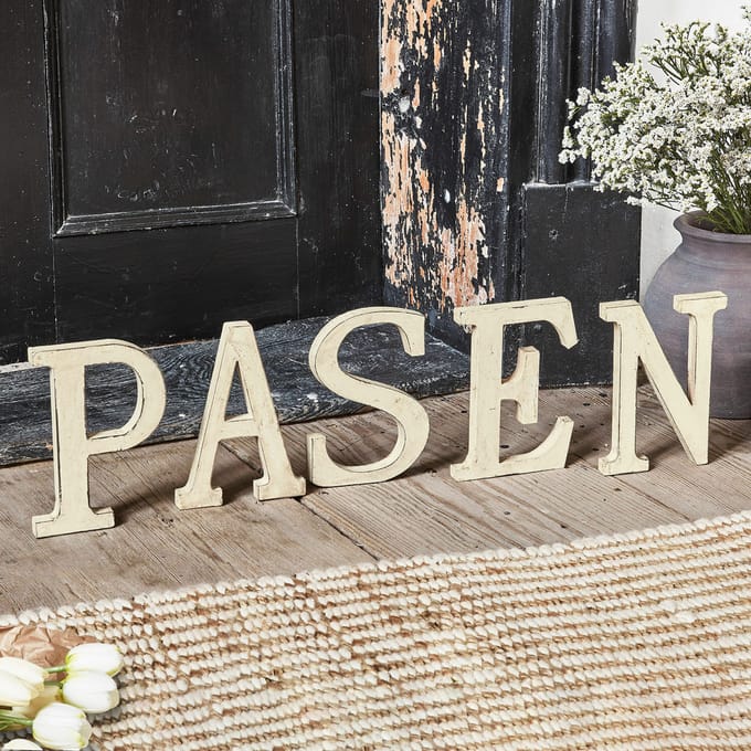 LOBERON Sierletters PASEN antiekwit