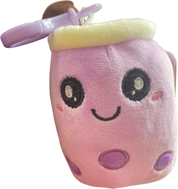 Trendy Bubble Tea / Boba Knuffel | Thai Tea Plush | Squishy | Incl. Sleutelhanger Optie - Taro