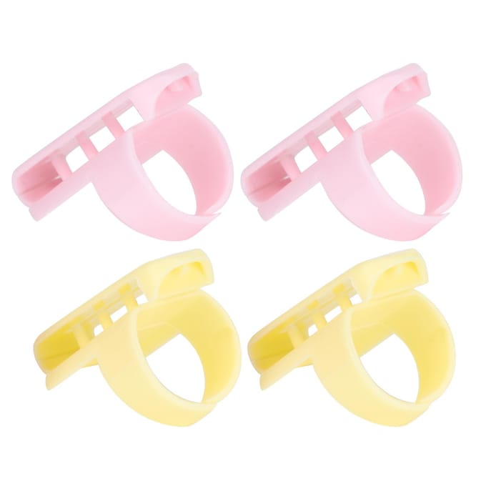 4 Stuks Breiduing Vingerhoed Vingergeleider Splitter voor DIY Plezier Trui Wol Naaiben Accessoires white