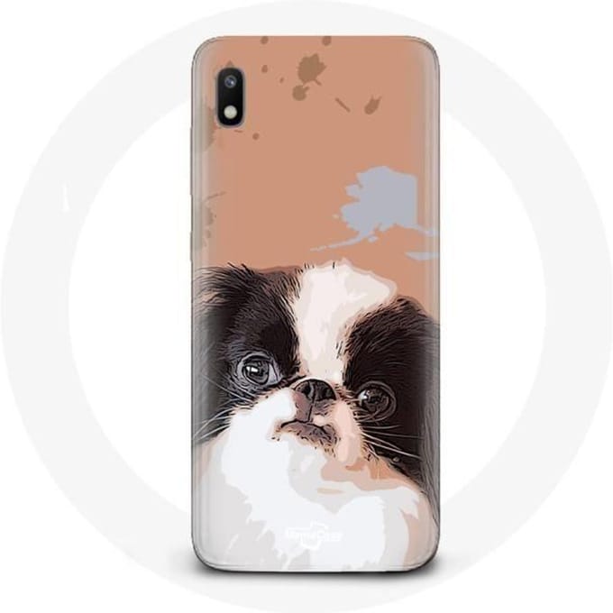 Samsung Galaxy A10 hoesje Japanse spaniël Zwart-wit hondenras