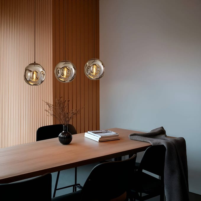 Lindby - hanglamp - 3lichts - Glas, ijzer - E14 - bruin, rookgrijs