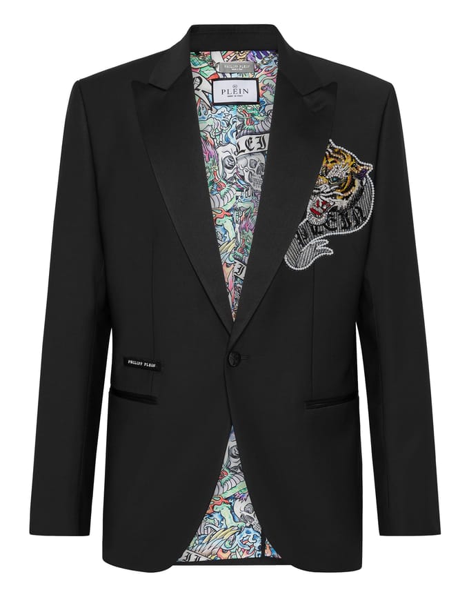 Blazer Met Één Knoop Slim Fit Tattoo