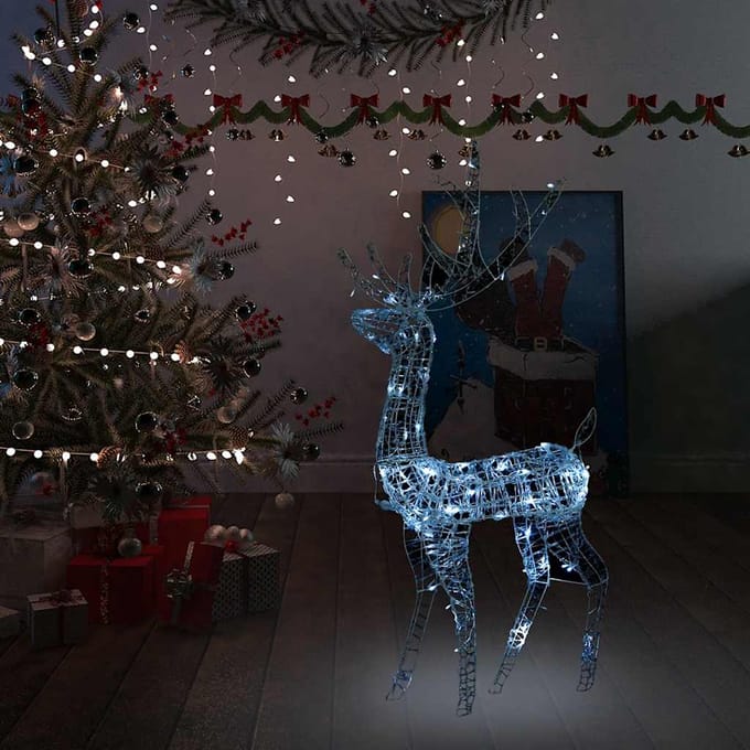 vidaXL - Kerstversiering - rendier - 140 - LED's - koudwit - 128 - cm - acryl