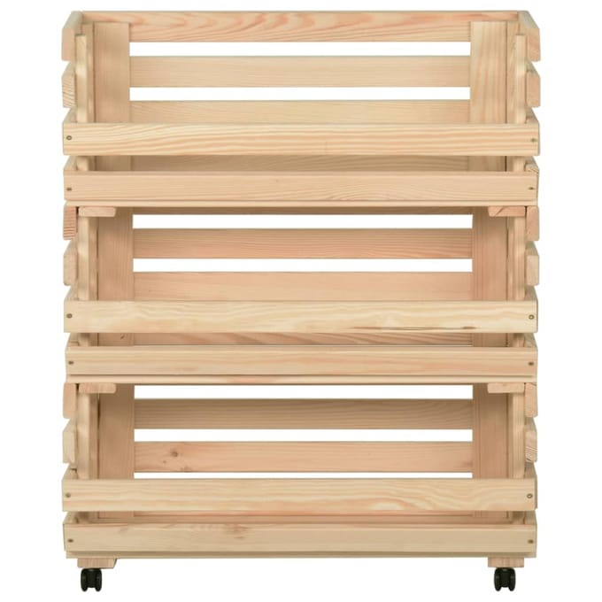 vidaXL - Groentetrolley - 77x30x80 - cm - massief - grenenhout