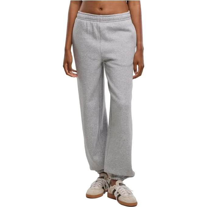 Urban Classics - Fluffy Dames joggingbroek - L - Grijs