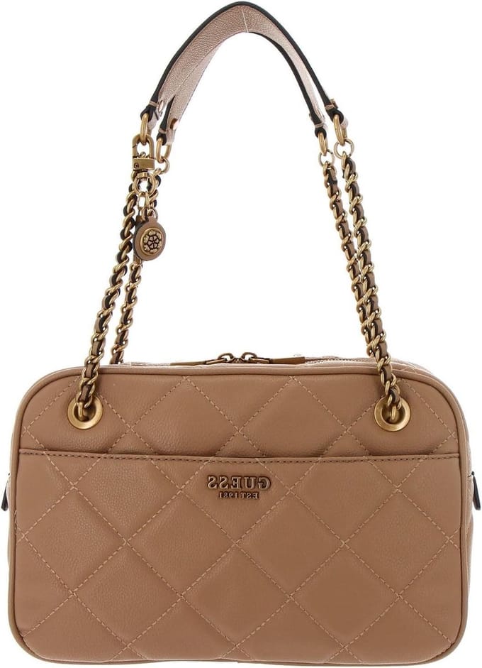 Schoudertas - Dames tas - Dagelijks gebruik - Met charm - 30 cm breed - Beige