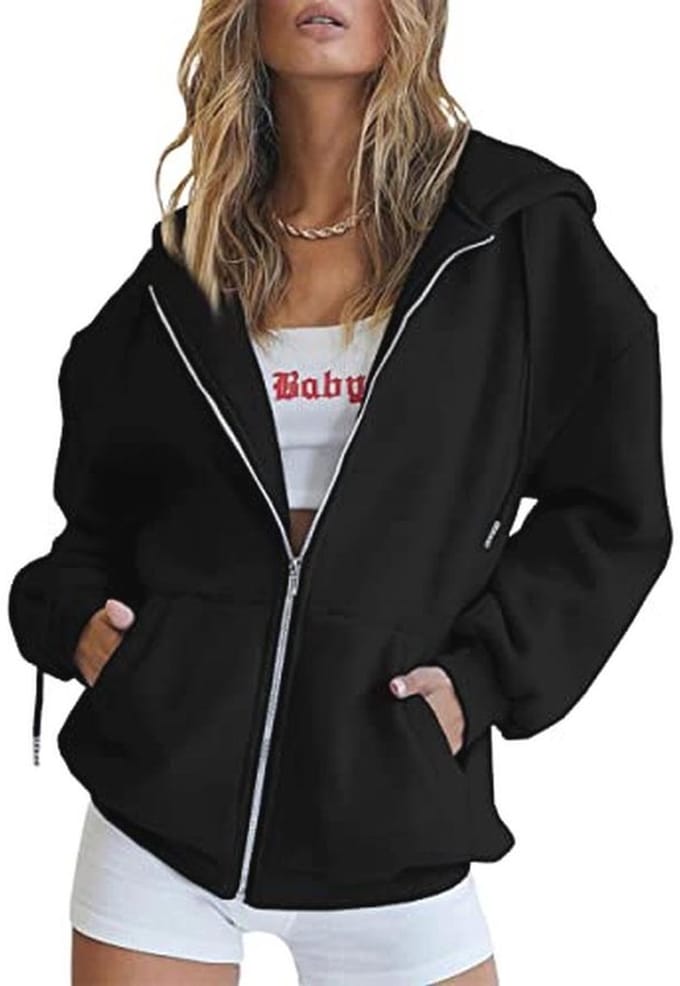 Dames Oversized Hoodie met Ritssluiting voor Herfst en Winter