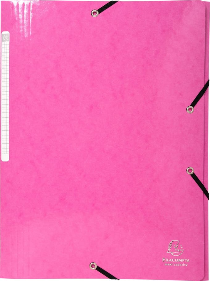 Exacompta 25x IDERAMA® Elastomap 3 kleppen Maxi Capacity 425gm2 A4 - Roze - 55824E
