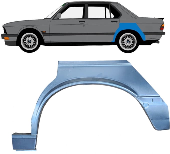 Reparatiepaneel achterspatbord voor BMW 5 E28 1981-1987 / Links