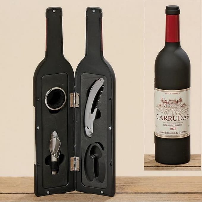 Vaderdag cadeau - wijn accessoires - set van 4 stuks - Boltze