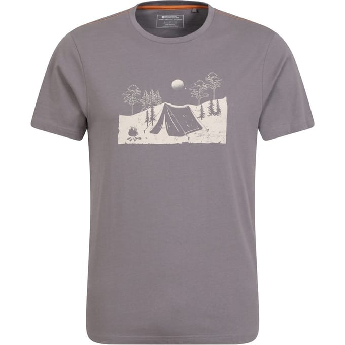 Mountain Warehouse Heren Camping Schets Organisch T-Shirt (Grijs)