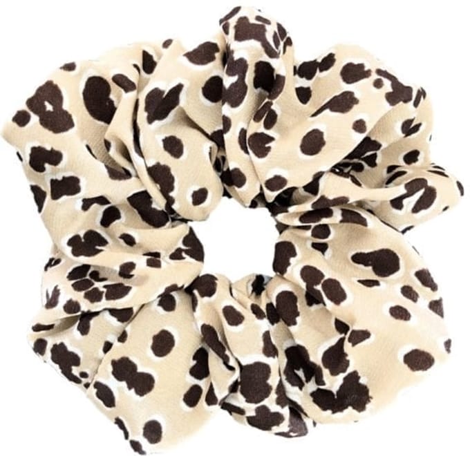 Haarspullen - Scrunchie Panterprint - Lichtbruin/Bruin