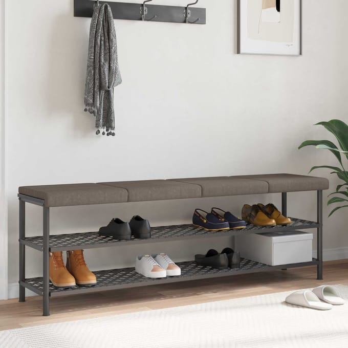 vidaXL - Bankkussen - 4 - st - Kunstleer - Grijs - Diepte - 35 - cm