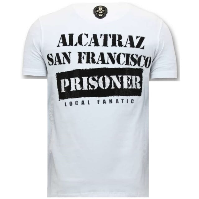 Heren T-shirt Exclusief - Alcatraz Prisoner - Wit