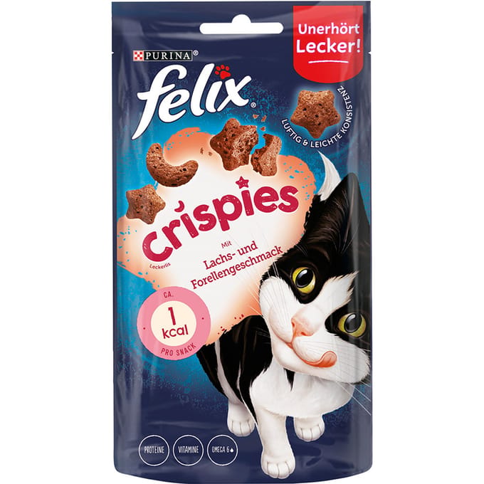 3x45g Crispies Zalm & Forel Felix Kattensnacks