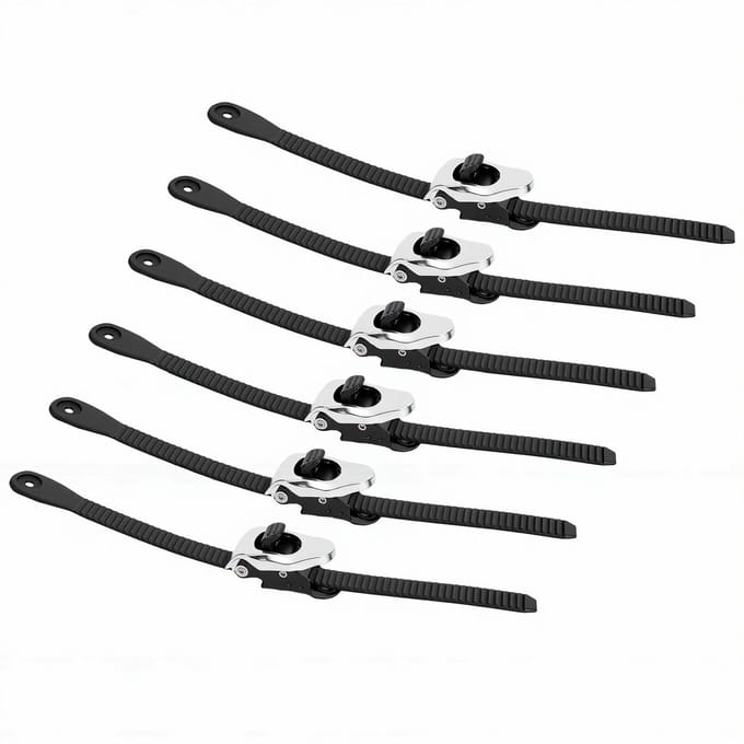 6 STKS Heavy Duty Herbruikbare Ratel Kabelbinders 32 cm 12 Inch Verstelbare Vergrendelingsbanden met Roestvrijstalen Gesp voor