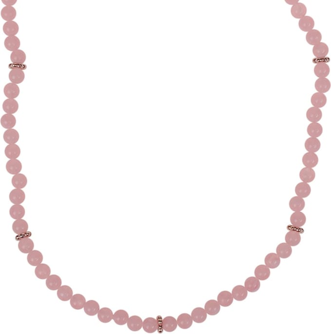 Kinderketting - Roze Gewolkte Kraaltjes 6mm - Spacers - Elastisch