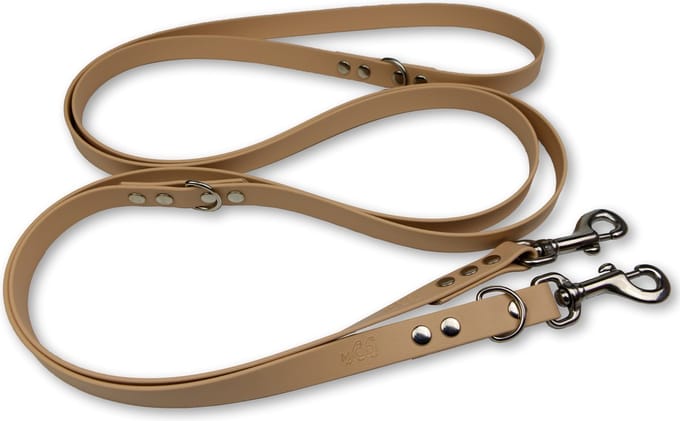 Miqdi - verstelbare, handsfree hondenriem van BioThane ® - 3 meter lang - creme - L - voor grote honden