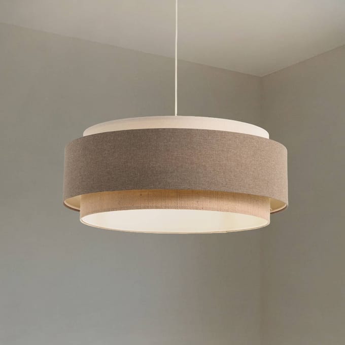 Maco Design Boho Elegante hanglamp, bruin/beige/crème, Ø 60cm, textiel