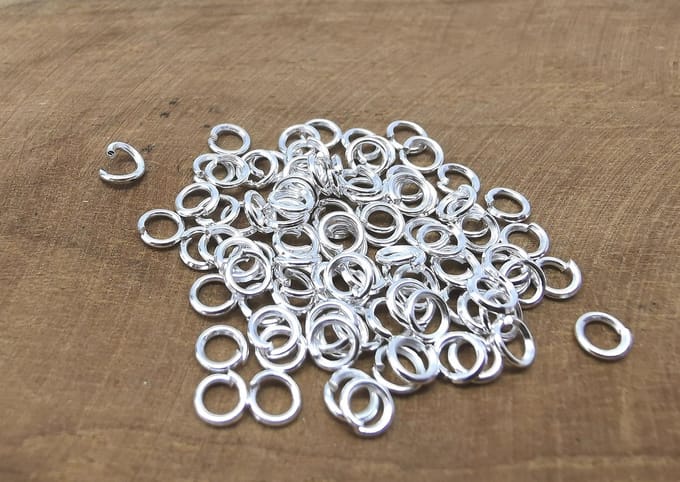 200 x 925 verzilverd - Open ringetjes - split ringetjes - D 0.6 × Ø 3 mm