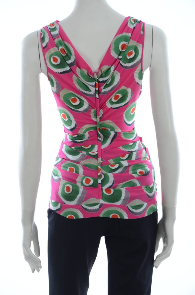 Dolce & Gabbana Dames Roze Zijden Stretch Siciliaanse Taart Top