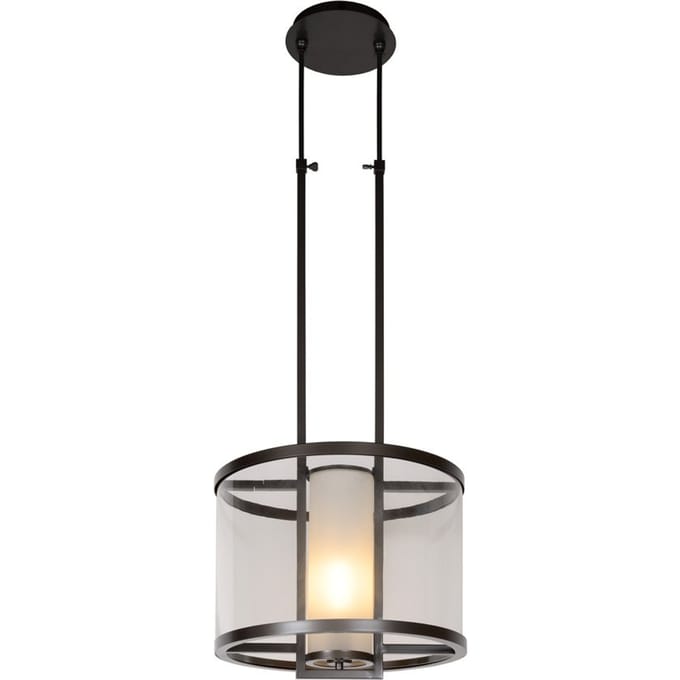 Lucide BRUNELLO - Hanglamp -  42 cm - Grijs ijzer