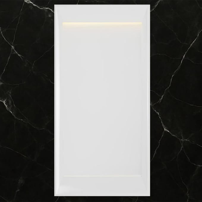 Hotbath &More Inbouwnis - 30 x 15 x 10 cm - Frameless - met LED-verlichting - Mat Wit