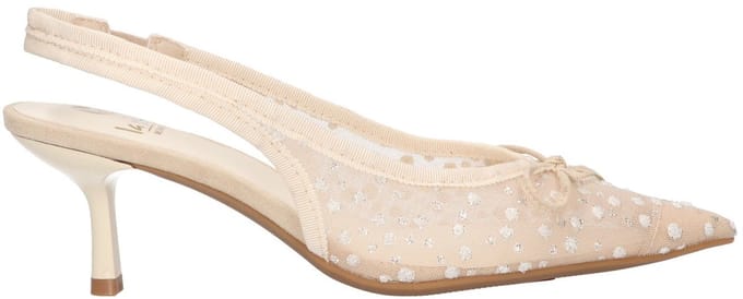 La Strada Slingback Met Glitter Wit Mesh - Damesschoenen - Maat - 41