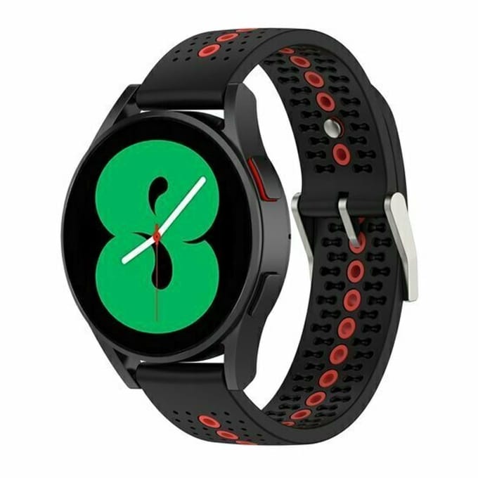 By Qubix - Dot Pattern bandje - Zwart met rood - Geschikt voor Xiaomi Redmi Watch 5 Active / Redmi Watch 5 Lite