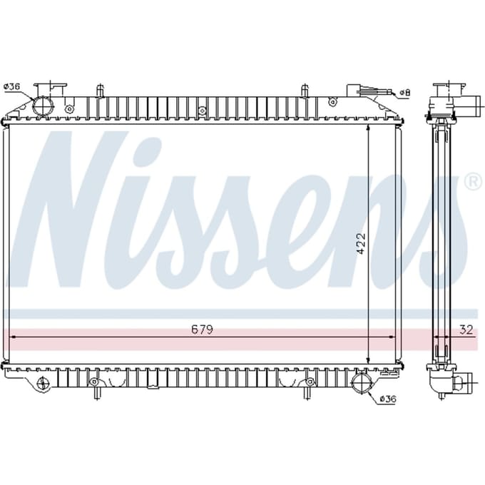 Radiator, motorkoeling NISSENS 62908A