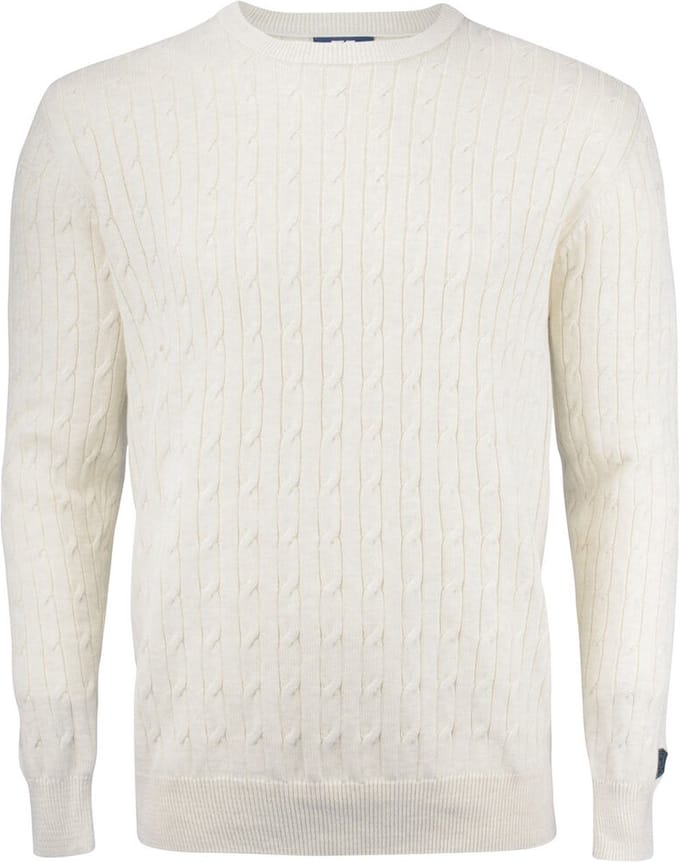 Cutter & Buck Blakely Knitted Sweater Heren 355402 - Zand Mélange - S