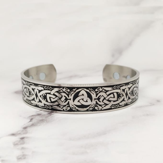 Mei's - Viking Knots - armband heren - RVS zwart - polsmaat verstelbaar