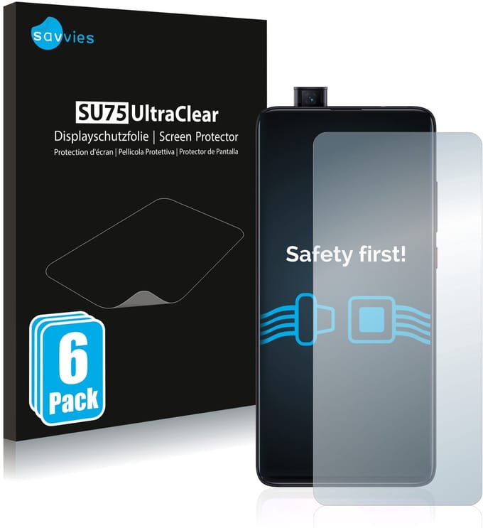 Savvies - Screenprotector voor Xiaomi Mi 9T - Folie Beschermfolie transparant 6 Stuks