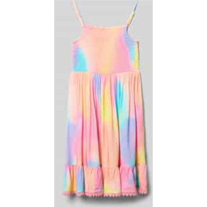 regular fit jurk van pure viscose met gesmokte look