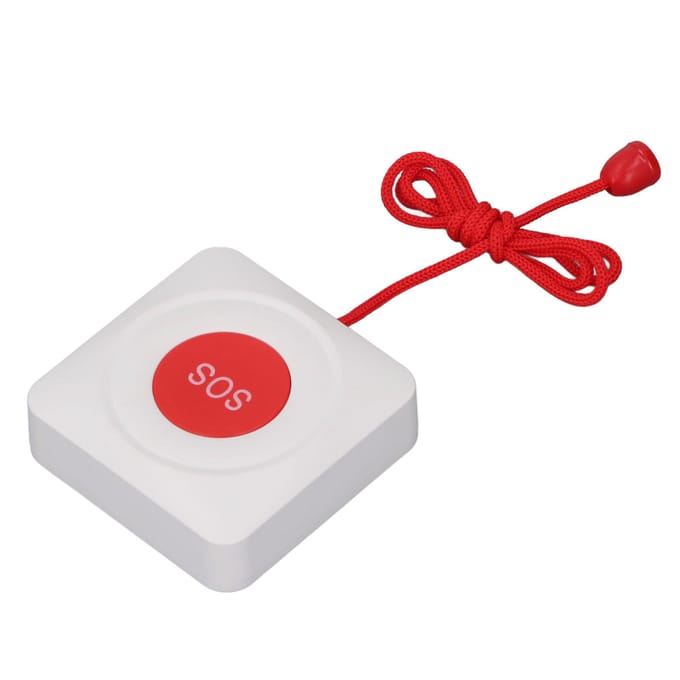 WiFi Draadloze Pager voor Zorgverleners Oproepknop App-Melding met Trekkoord Alarmknop Water white