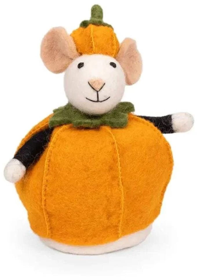 Decoratie Muis Pompoen - Handpop