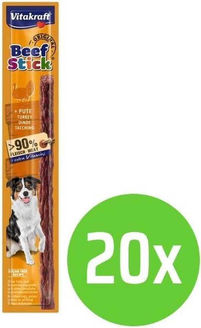 Vitakraft Beefstick - Kalkoen - hondensnack - 20 verpakkingen