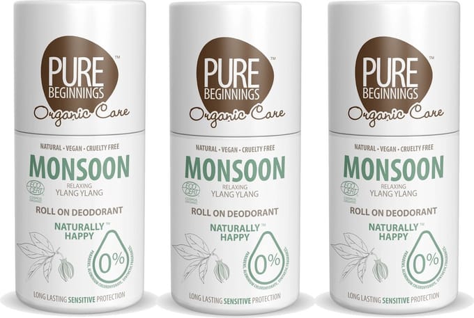 Pure Beginnings - Roll on deodorant - Monsoon - Relaxing Ylang Ylang - 75ml - 3 Pak