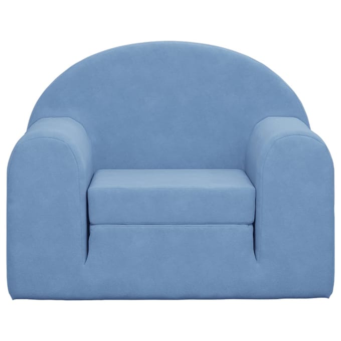vidaXL - Kinderslaapbank - zacht - pluche - blauw