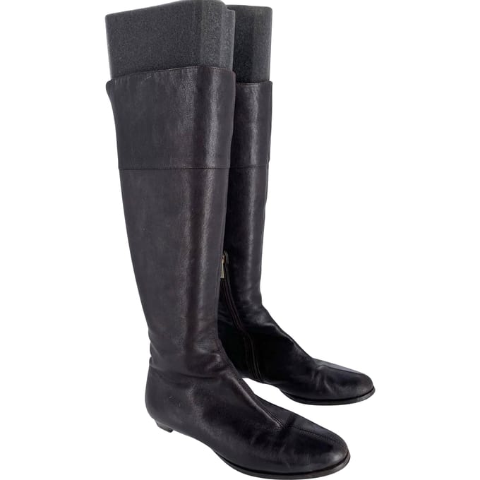 Jimmy Choo Londen Knielaarzen in Bruin Kalfsleer