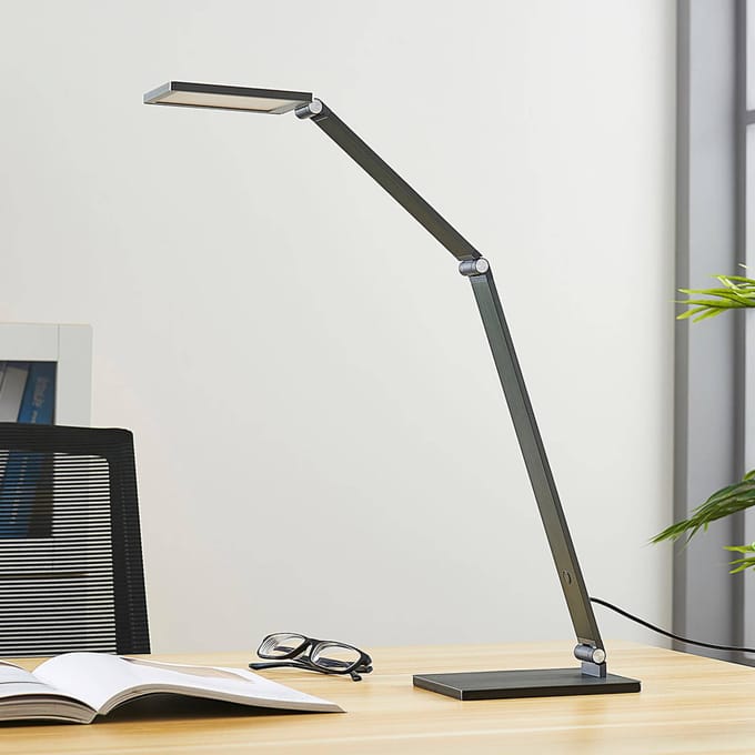 Lucande LED bureaulamp Mion, 41 cm, hoekig, dimbaar