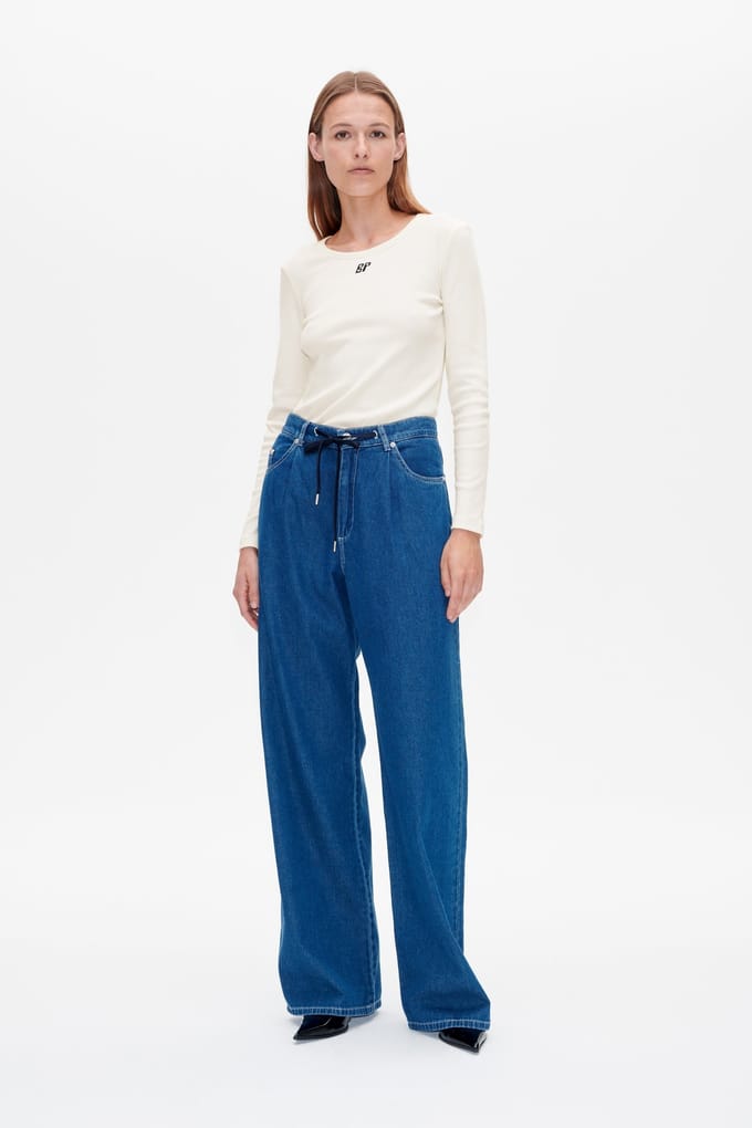 Baum und Pferdgarten Nanny Jeans Light Worn Denim Größe: 38 | Ausgestellte Hosen Outlet | Damen | Blau