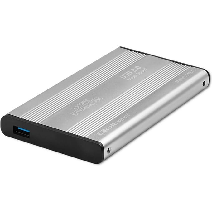 Qoltec Aluminium Behuizing - HDD SSD Behuizing - 2.5 inch SATA3 - USB 3.0 - Zilver
