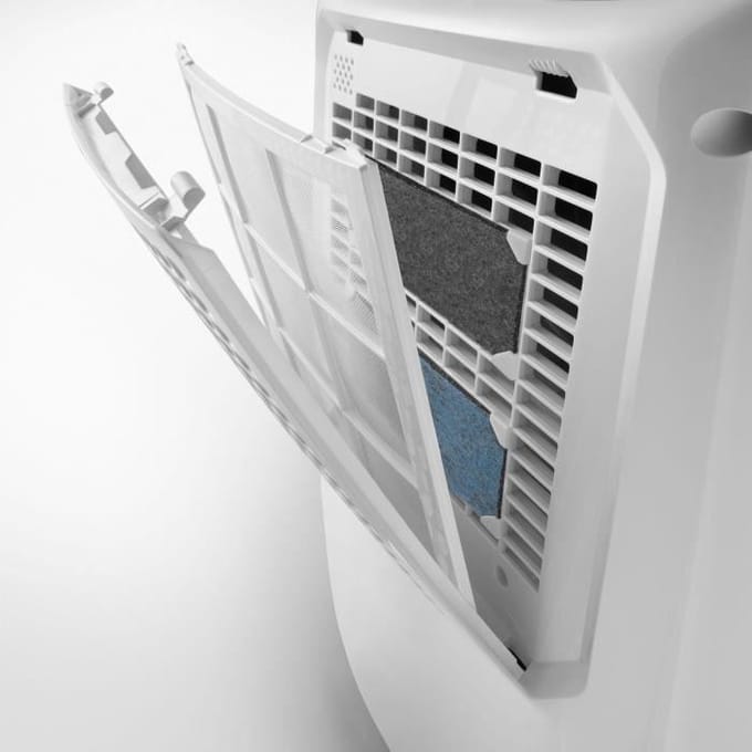 Luchtontvochtiger DELONGHI - DEXD216RF - Wasruimtefunctie - Luchtdebiet 125 m3/u - Capaciteit 2,1 L