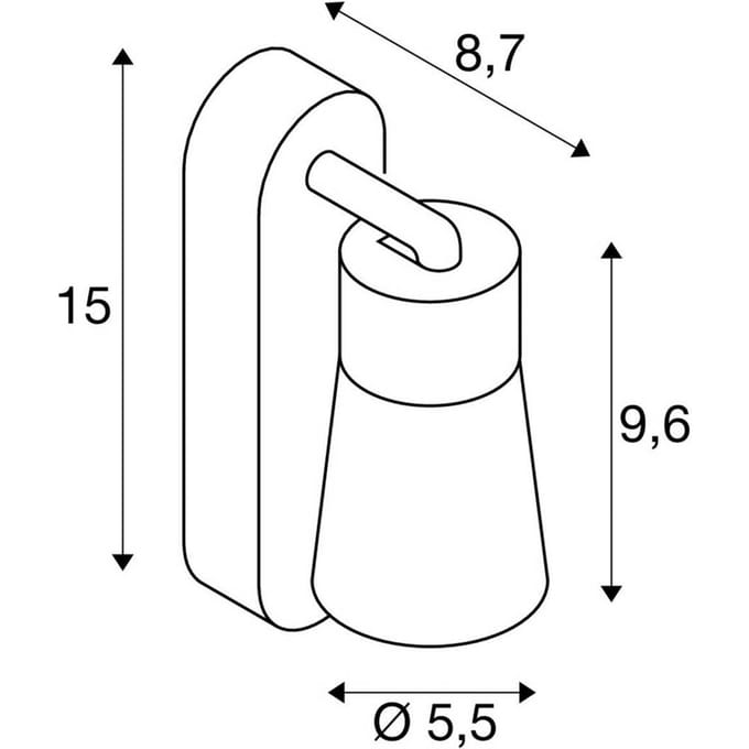 SLV wandlamp Puri 2.0 Cone, grijs, breedte 15 cm, metaal