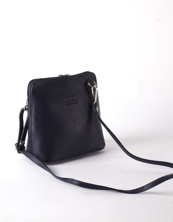 Giuliano lederen schoudertas Allison - Donkerblauw - Dames - Made in Italy