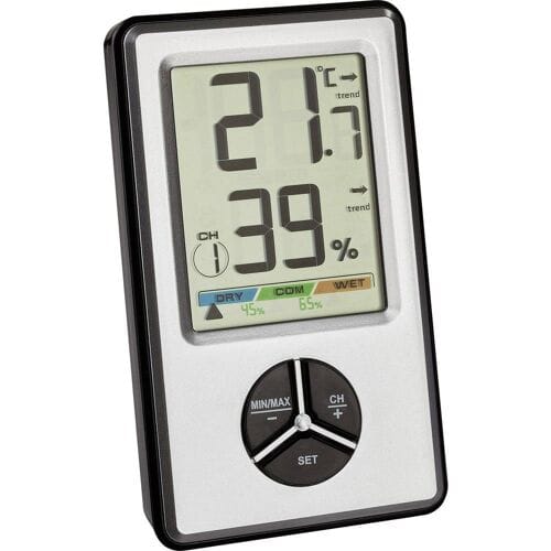 TFA Dostmann TFA - Thermo-Hygrometer - digital - Silber 30.5045.54 Draadloze thermo- en hygrometer Wit