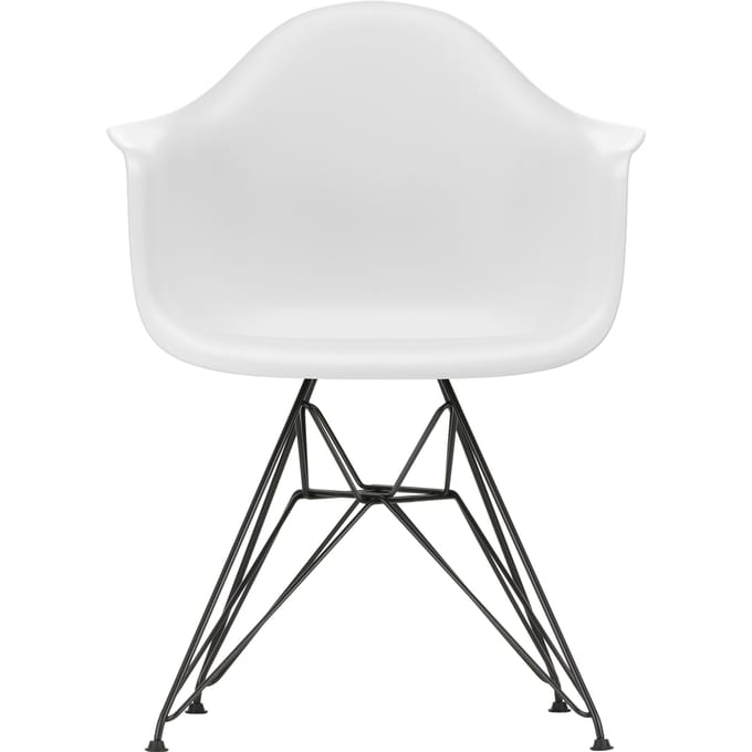 Vitra DAR Eames Plastic Armchair - zwart - katoen wit RE