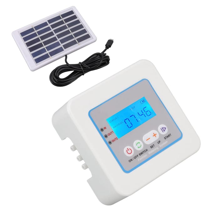 Micro Automatische Druppelirrigatie Kit Programmeerbare Timer Zonne-energie Multifunctioneel Automatisch Water Geven gray