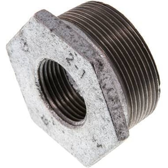 R 2'' x Rp 1'' M/F Verzinkt Gietijzeren Verloopring 25 Bar